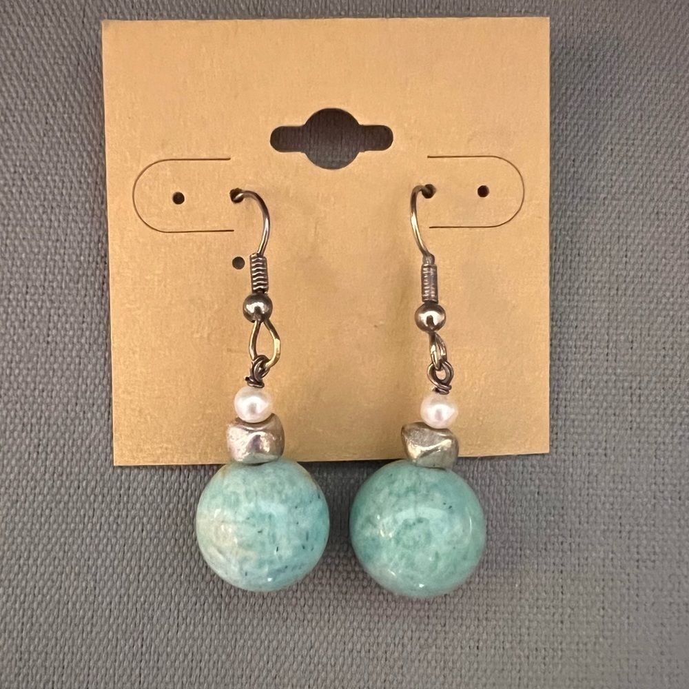 Turquoise Gemstone Beaded Drop Earrings